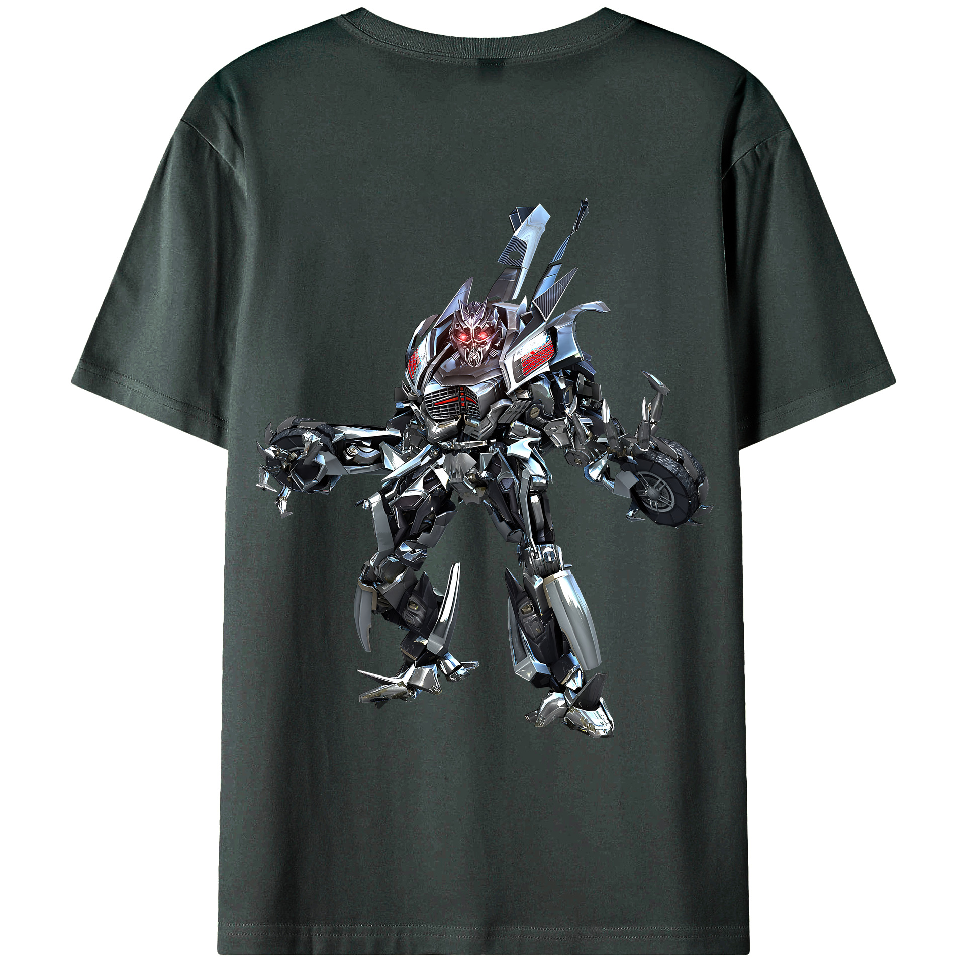 （画像用） Transformers トランスフォーマー 綿100％ メンズ半袖Tシャツ（バックプリント） 通気性